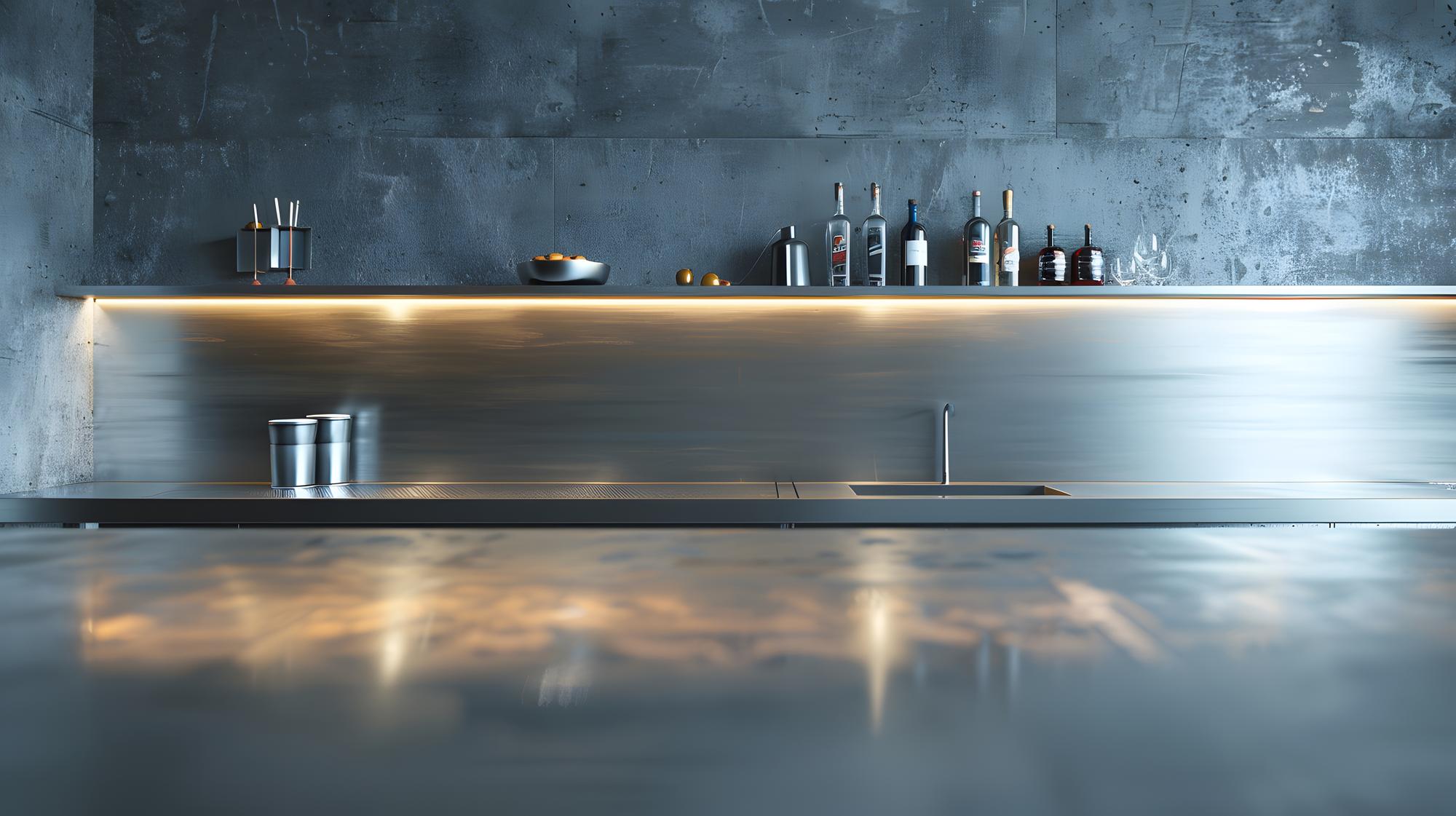 interior of small professional kitchen